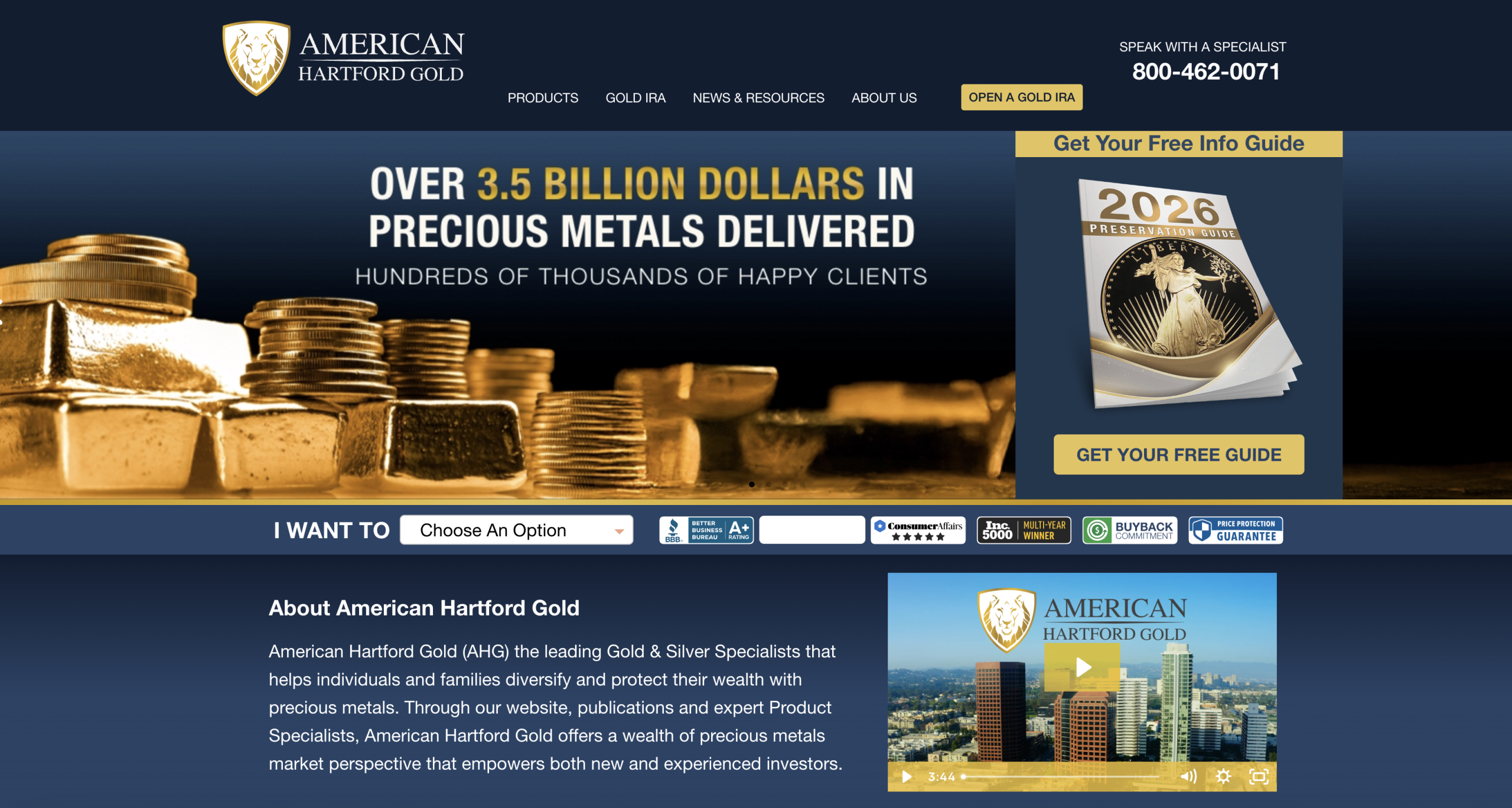 american hartford gold website Sanford Mann's American Hartford Gold