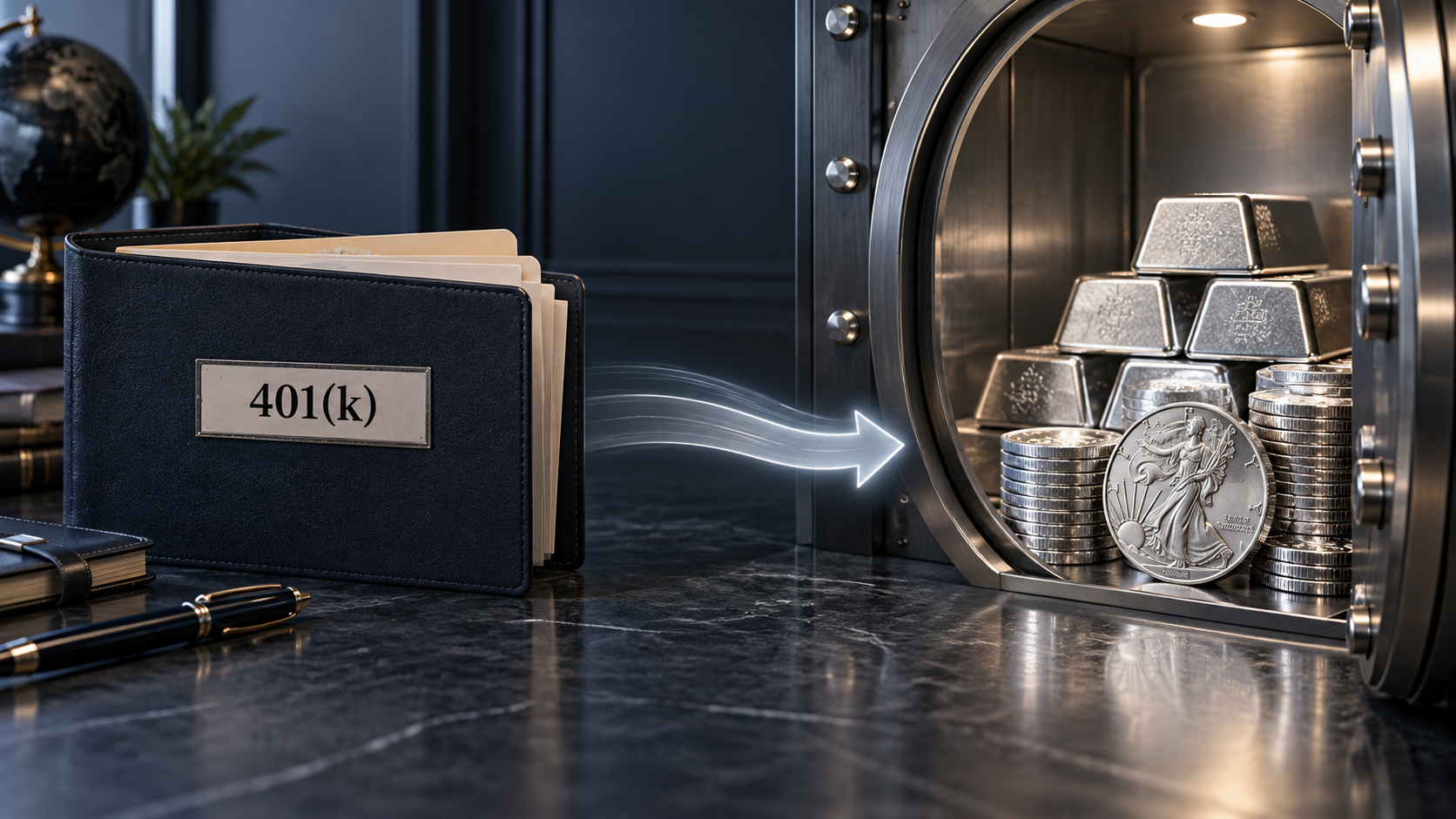 401(k) to Silver IRA rollover with physical silver in a depository vault
